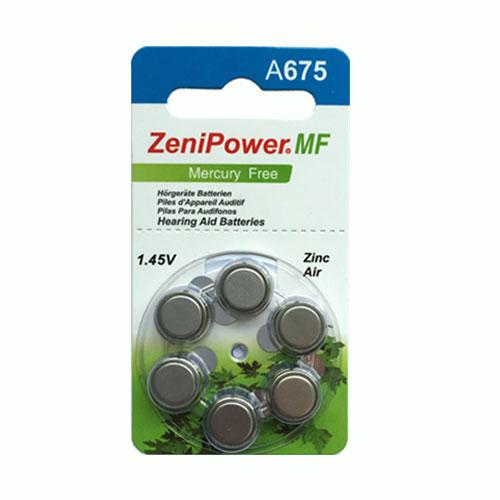 Zenipower Mercury Free Hearing Aid Batteries (QTY 6) Size 675 - Hear for Less
