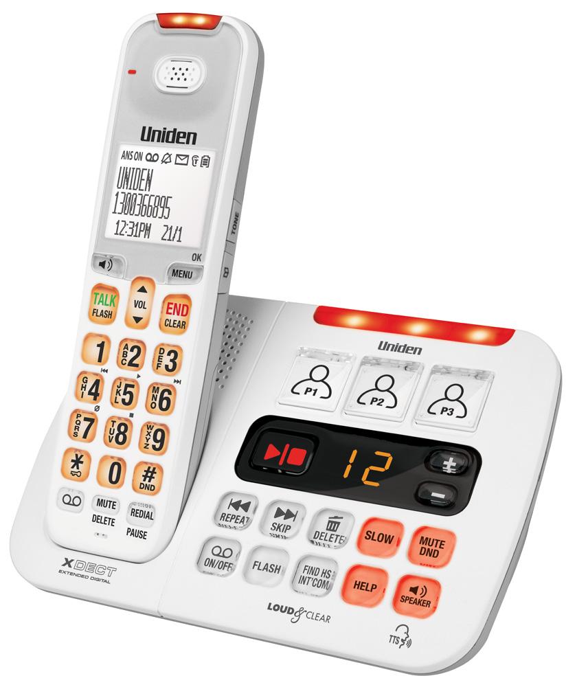 SSE45W Uniden Cordless Phone White - Hear for Less