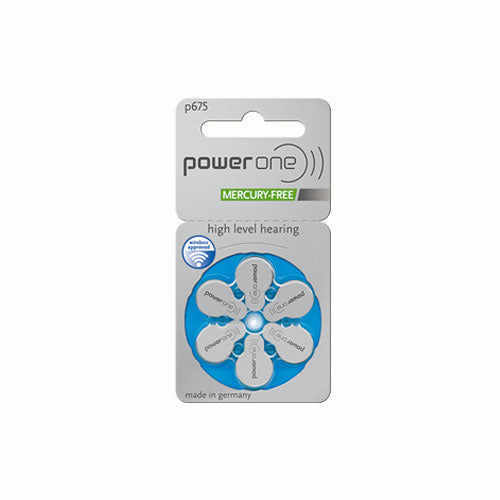 Power One High Level Hearing Aid Batteries (QTY 6) Size 675