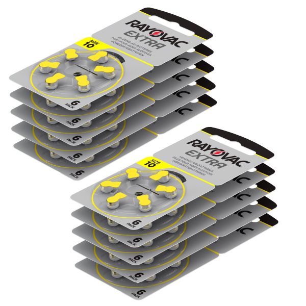 Rayovac Extra Mercury Free Hearing Aid Batteries (QTY 60)  Size 10