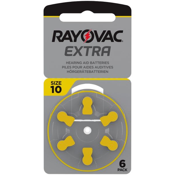Rayovac Extra Mercury Free Hearing Aid Batteries (QTY 6) Size 10