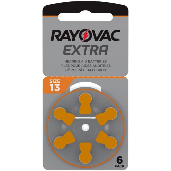 Rayovac Extra Mercury Free Hearing Aid Batteries (QTY 6) Size 13