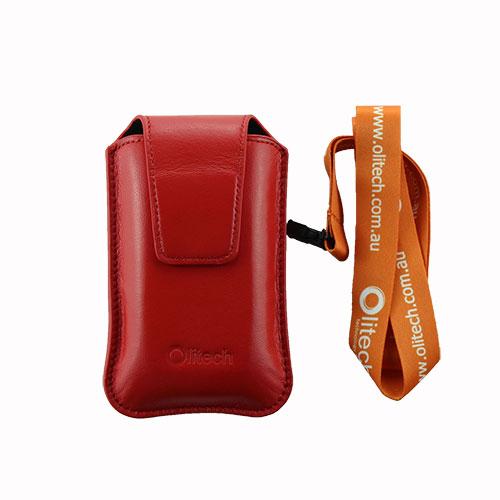 Olitech Easy Pouch Leather Flipstyle Protective Cover Red - Hear for Less