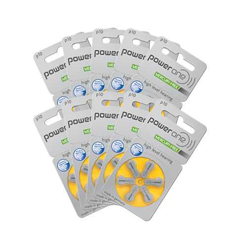 Power One High Level Hearing Aid Batteries (QTY 60) Size 10 - Hear for Less