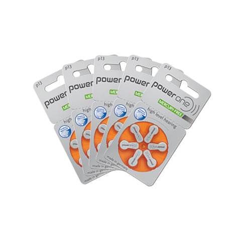 Power One High Level Hearing Aid Batteries (QTY 30) Size 13 - Hear for Less