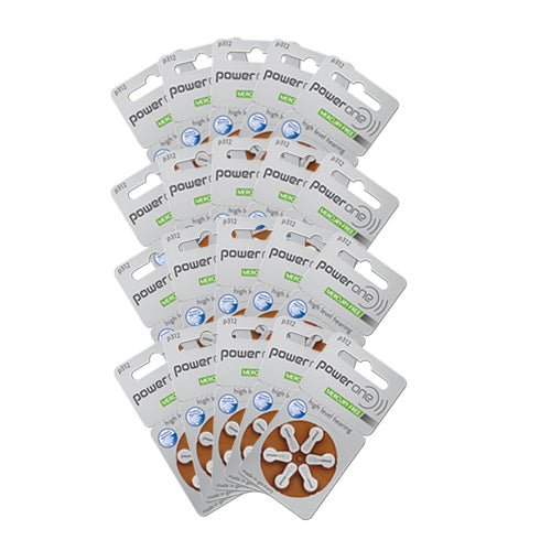 Power One Hearing Aid Batteries Size 312 (QTY 120) Zinc Air - Hear for Less