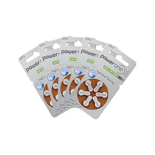 Power One Hearing Aid Batteries Size 312 (QTY 30) Zinc Air - Hear for Less