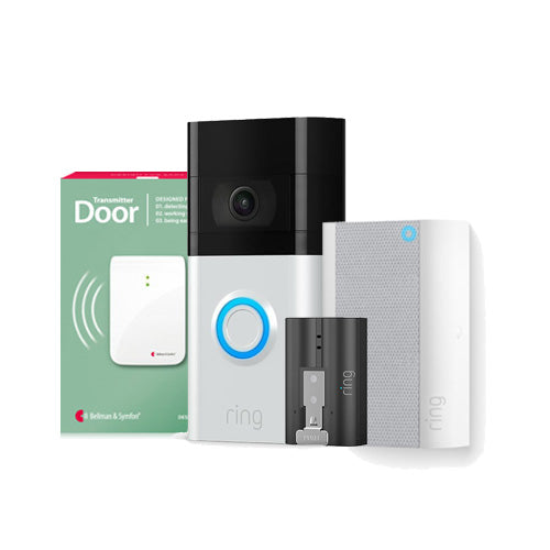 Ring Battery Video Doorbell Plus 1536P HD Pro Bellman Bundle